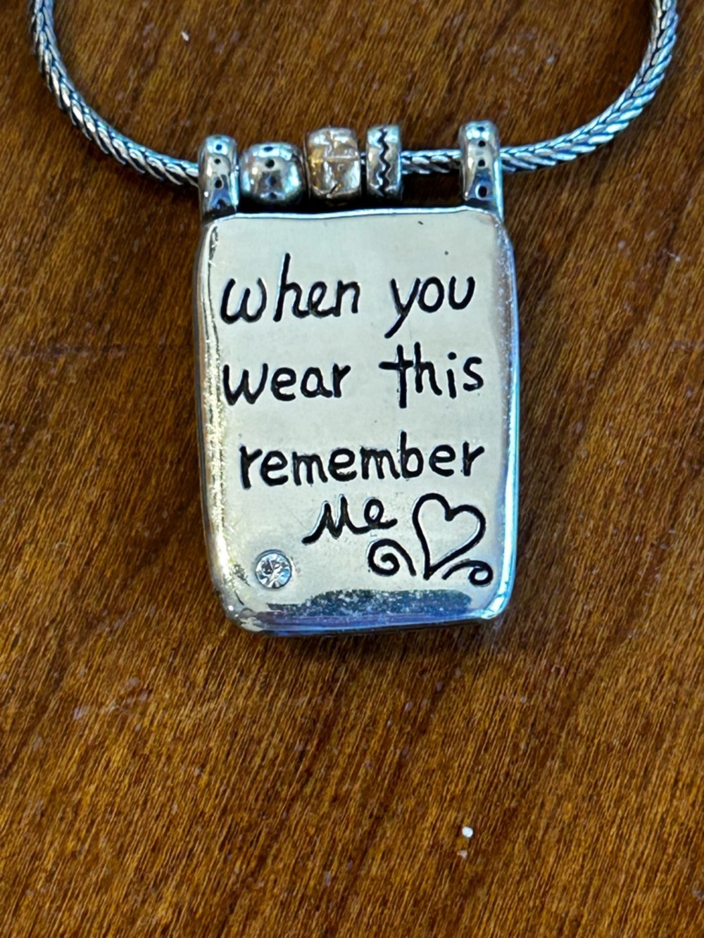 Brighton "Remember Your Heart" Two-Tone Pendant Necklace with Crystals - Picture 3 of 8